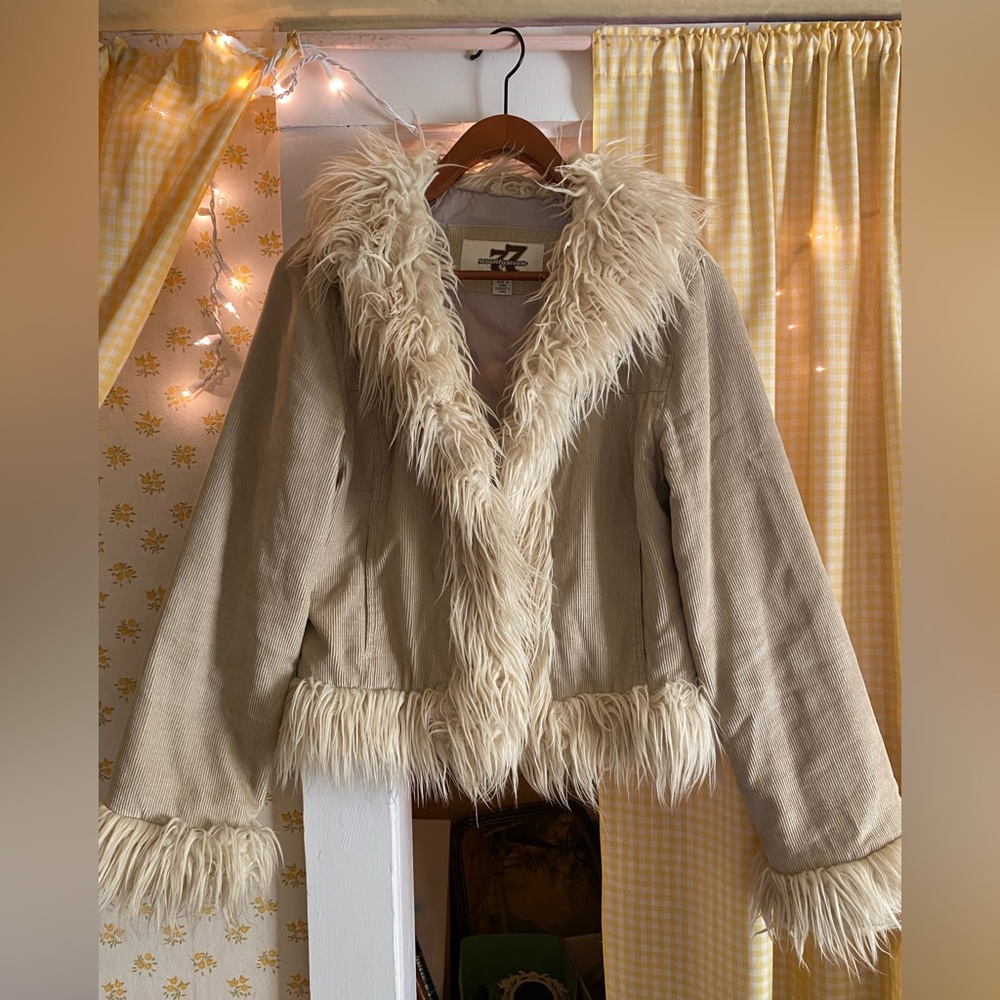 Corduroy Faux Fur Jacket